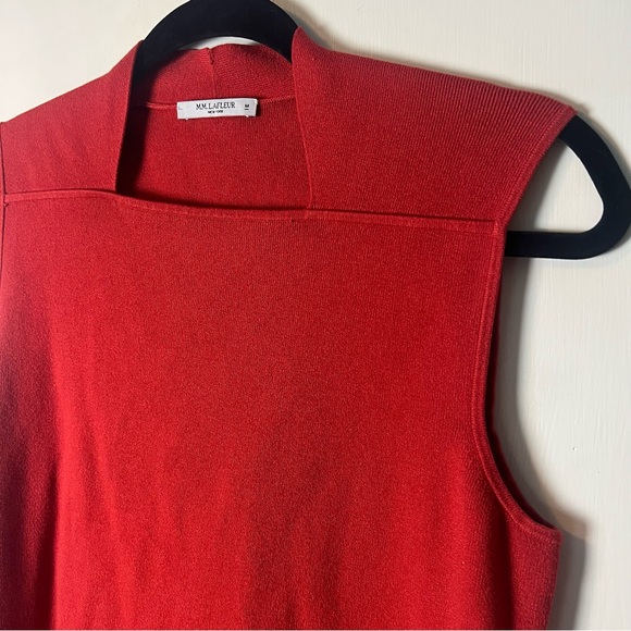 MM.LaFleur Women’s Red Sleeveless Knit Sweater Tank Top Square Neck – Sz. M - Picture 4 of 6